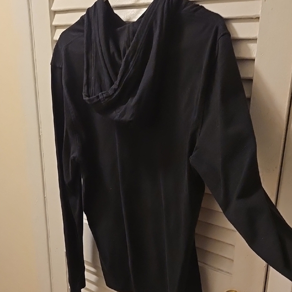 Champion Black Hoodie Casual Logo  Long Sleeve Shirt With Front Pocket. - Picture 6 of 9